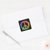 Sticker Carré Hippie Love Peace Life Matters Custom  (Enveloppe)