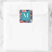 Sticker Carré Hippie Retro Cravate-Dye Monogrammé (Sac)