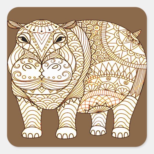 Sticker Carré Hippo (Devant)