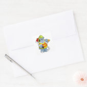 Sticker Carré Hippo comme pompier avec l'alcool (Enveloppe)