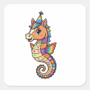 STICKER CARRÉ HIPPOCAMPE