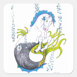 Sticker Carré Hippocampe (crâne)