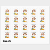 Sticker Carré Hipster Beagle personnalisable Thanksgiving (Feuille)