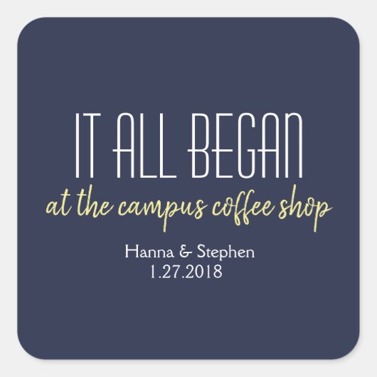 Sticker Carré Histoire d'amour où tout a commencé (Devant)