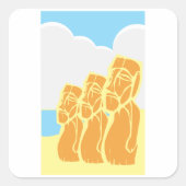 Sticker Carré historique de Easter Island Moai Hea (Devant)