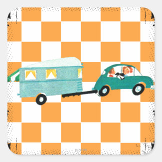 Sticker Carré Hitting the Open Road