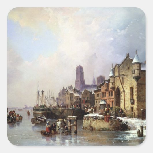 Sticker Carré Hiver à Konigsberg (Devant)