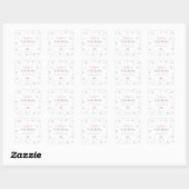 Sticker Carré Hiver, Argent et Rose 1er anniversaire (Feuille)