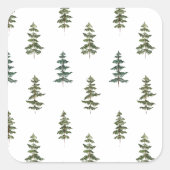 Sticker Carré Hiver branché | Motif d'arbre de Noël (Devant)