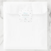 Sticker Carré Hiver en terre ferme, Custom Silver Blue 1er Anniv (Sac)