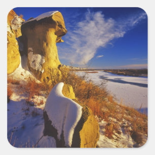 Sticker Carré Hiver le long de la rivière Missouri près de
