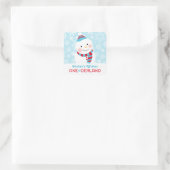 Sticker Carré Hiver ONE derland Anniversaire Snowman (Sac)