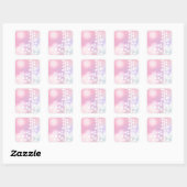 Sticker Carré Hiver, Rose, Noël (Feuille)
