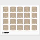 Sticker Carré Hiver rustique | Accueil Mariage Kraft (Feuille)