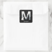 Sticker Carré Hiver Wonderland Alphabet M Monogramme | Loup de n (Sac)