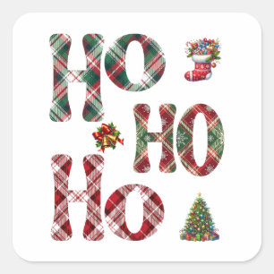Sticker Carré Ho Ho Ho Joué Noël