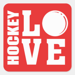 Sticker Carré Hockey Love