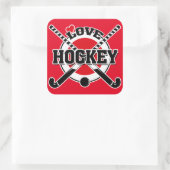 Sticker Carré Hockey - Love Hockey (Sac)