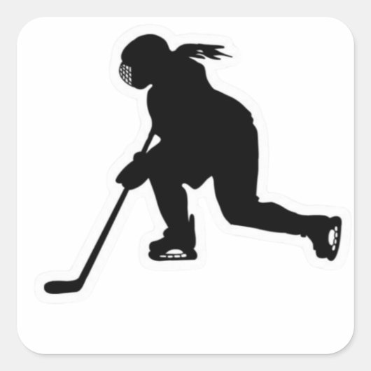 Sticker Carré Hockey pour filles (Devant)
