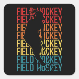 Sticker Carré Hockey sur gazon Vintage rétrograde Hockey sur gaz