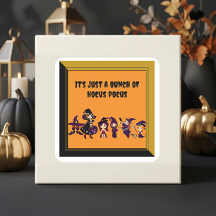 Sticker Carré Hocus Pocus Mignon Sorcière d'Halloween Défilé Drô