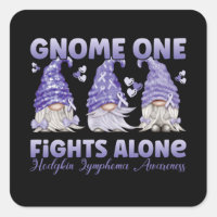 Hodgkin Lymphoma Cancer Violet Ribbon Gnome