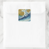 Sticker Carré Hokusai Grande Vague Japon Océan Vintage (Sac)