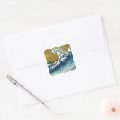 Sticker Carré Hokusai Grande Vague Japon Océan Vintage (Enveloppe)