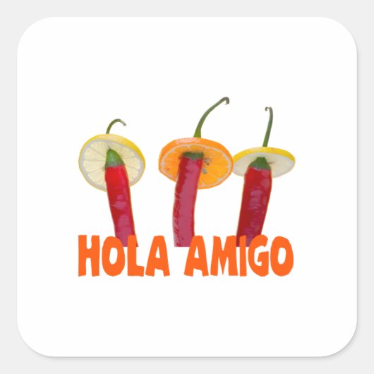 Sticker Carré Hola amigo (Devant)