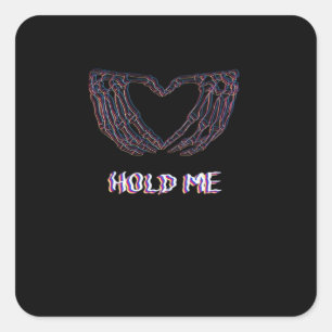Sticker Carré Hold Me Classic - Skeleton Hand Heart