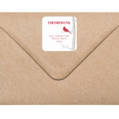 Sticker Carré Holiday Red Cardinal Simple Winter Return Adresse