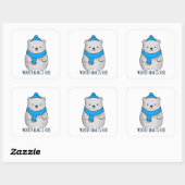 Sticker Carré Holiday Season Winter Bear  (Feuille)
