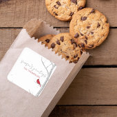 Sticker Carré Holiday Winter Birch Tree Red Cardinal