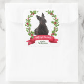 Sticker Carré Holly Banner Scottish Terrier Chien Noël (Sac)