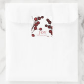 Sticker Carré Holly Berries Joy Noël Holiday (Sac)
