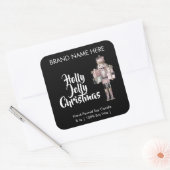 Sticker Carré Holly Jolly Christmas | Modern Candle Labels (Enveloppe)