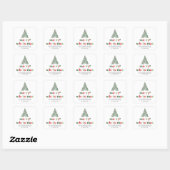 Sticker Carré Holly Merry & Bright Christmas (Feuille)