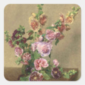 Sticker Carré Hollyhocks (Devant)
