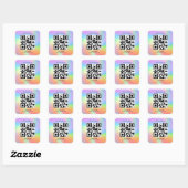 Sticker Carré Hologramme, QR simple Entreprise Code QR personnal (Feuille)