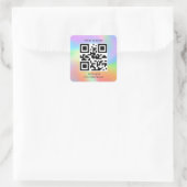 Sticker Carré Hologramme, simple QR Small Business Code QR perso (Sac)