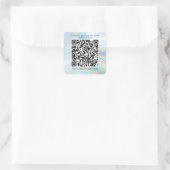 Sticker Carré Holographic Custom Business QR Code Marketing (Sac)