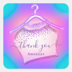 Sticker Carré Holographic Pink Fashion Blogger Closet Shop Glam