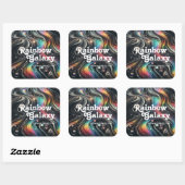 Sticker Carré Holographique Parties scintillant arc-en-ciel les (Feuille)