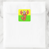 Sticker Carré Homard souriant drôle (Sac)