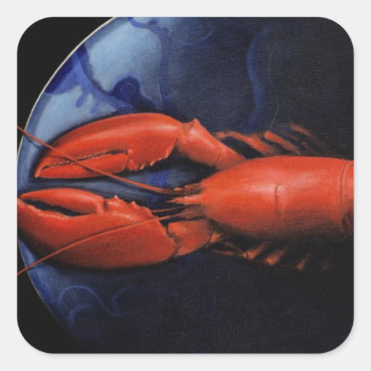 Sticker Carré Homard sur plaque Tiffany (Devant)