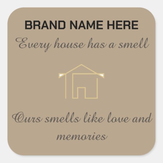 Sticker Carré Home Scent Candle Label | Customize with Your Logo (Devant)
