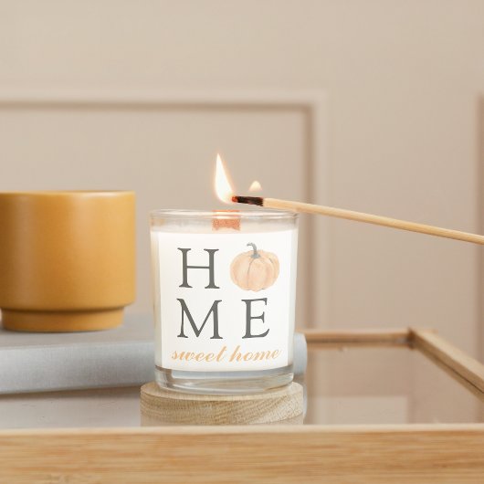 Sticker Carré Home Sweet Home | Citrouille orange | Saison autom