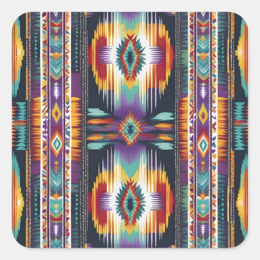 Sticker Carré Hommage Abstrait des Amérindiens S4 (Devant)