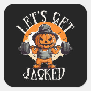Sticker Carré Homme Allons Nous Faire Pomper Citrouille Jack-O-L