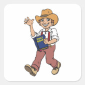 Sticker Carré Homme Avec Une Bible (Devant)